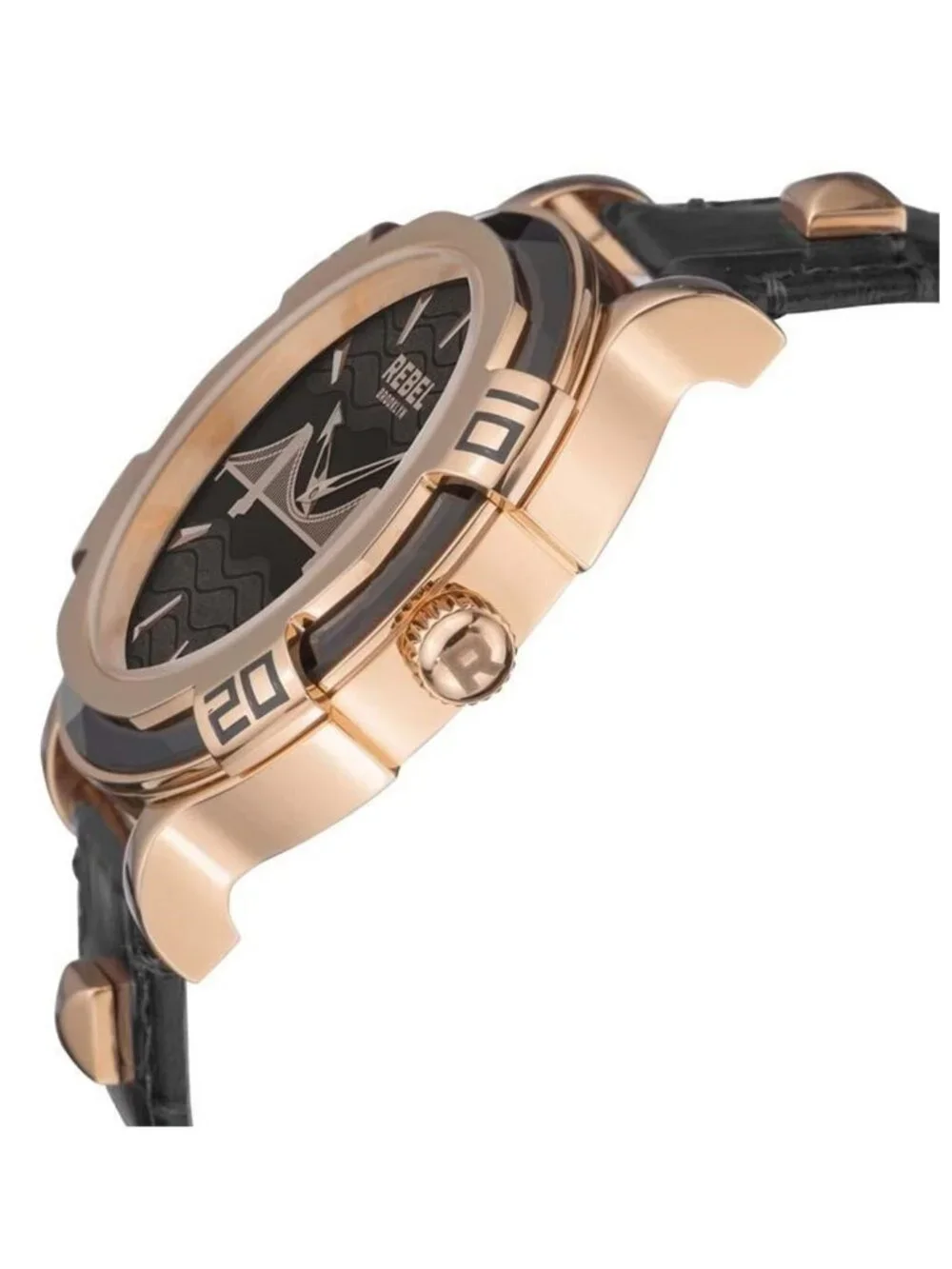 NWT Rebel Brooklyn Bridge Black Dial Men's Watch